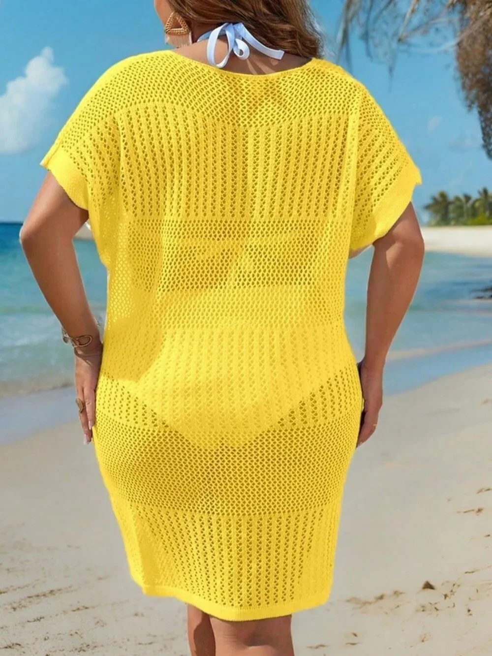 Yellow Casual Women's Cover Up